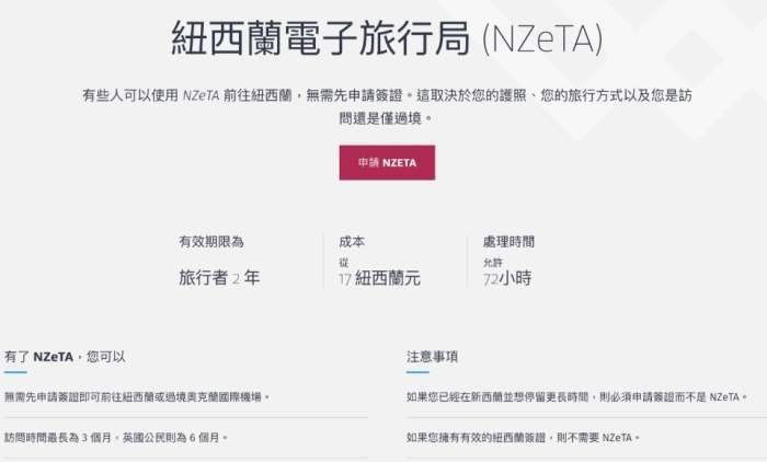 紐西蘭旅遊簽證多久